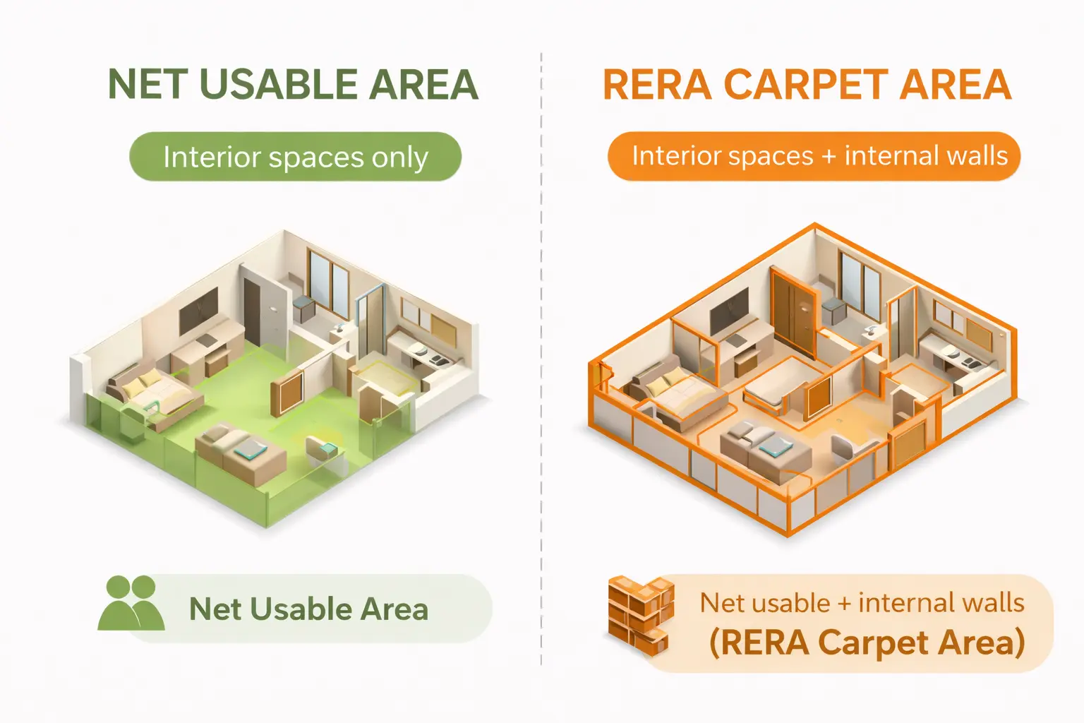 Net Usable Area vs. RERA Carpet Area